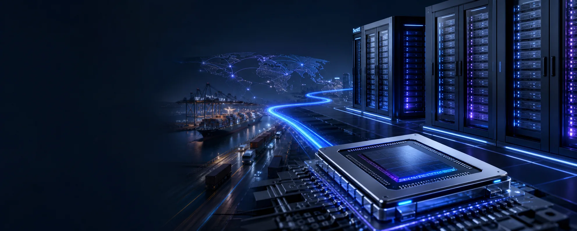 AI chips, servers and cross-border logistics network